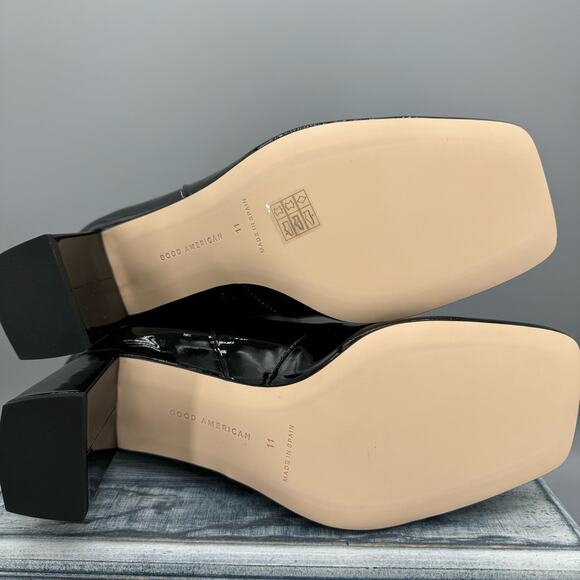 NEW Good American Women’s Square Toe Booties Black Size 11 - Picture 8 of 10
